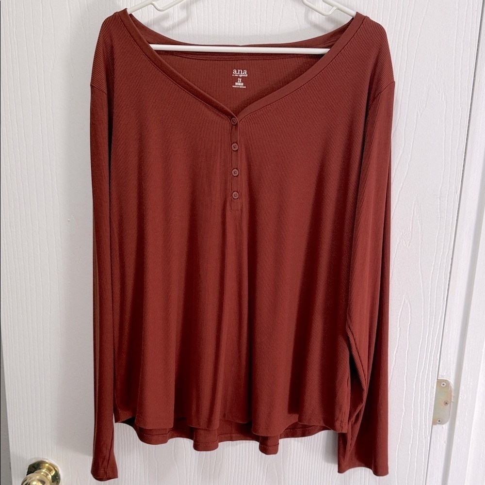a.n.a Women's Long Sleeve Top - Brown